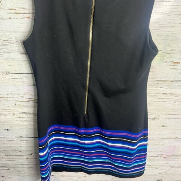 Calvin Klein dress black purple striped size 14 sheath - Picture 6 of 7